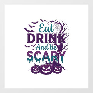 Eat Drink Be Scary Halloween Spooky Tree Pumpkins_ Floor Decals