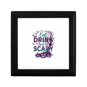 Eat Drink Be Scary Halloween Spooky Tree Pumpkins_ Gift Box