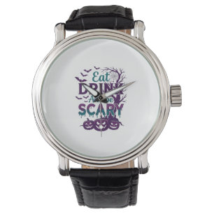 Eat Drink Be Scary Halloween Spooky Tree Pumpkins_ Watch
