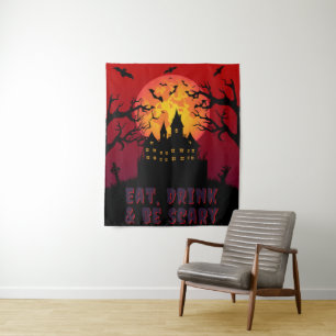 Eat, Drink & Be Scary Halloween Tapestry