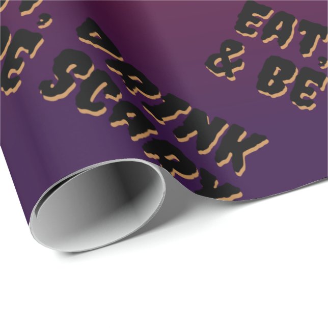 Eat, Drink & Be Scary Halloween Wrapping Paper (Roll Corner)