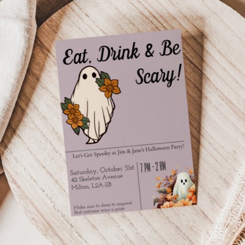 Eat Drink  Be Scary Invitation