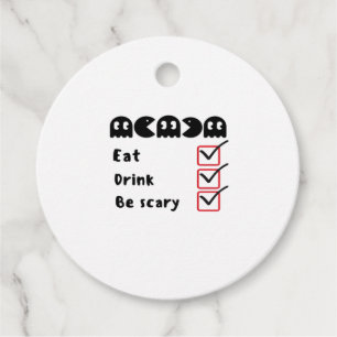 Eat Drink Be Scary Minimal Clean Favor Tags