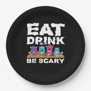 Eat Drink Be Scary Monster Halloween Creative Paper Plates