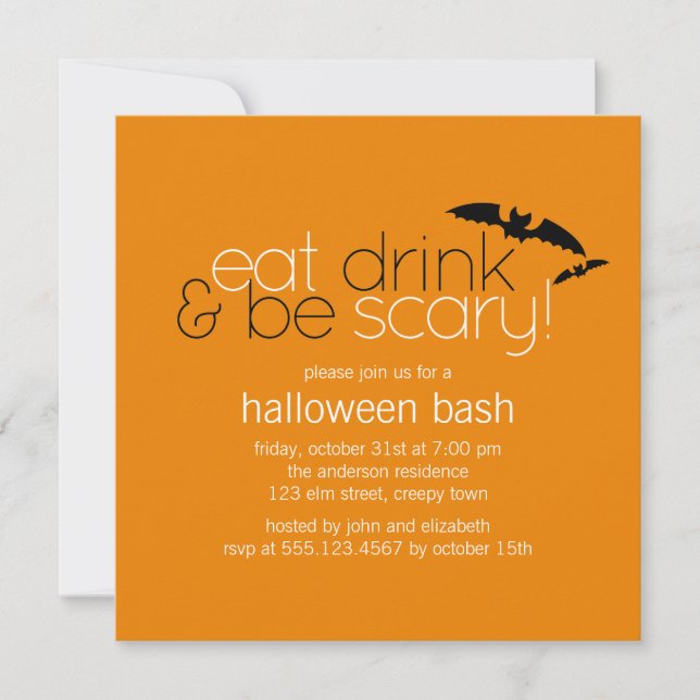 Eat Drink & Be Scary Party Invitations (Front)