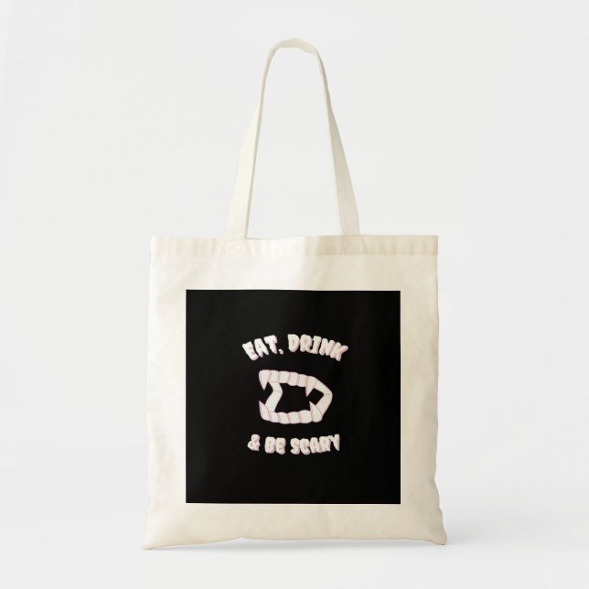 Eat Drink Be Scary Vampire Minimalist Style Tote Bag (Front)