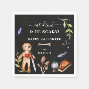 Eat, Drink & Be Scary Voodoo Doll Halloween Napkins