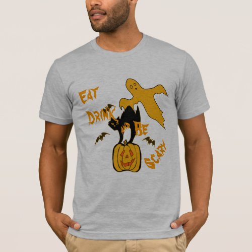 eat drink be spooky scary halloween scary design T_Shirt