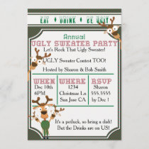 EAT DRINK BE UGLY Our UGLY Sweater Christmas Party Invitation