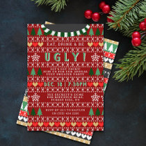 Eat, Drink & Be Ugly Sweater Christmas Invitation