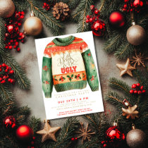 Eat Drink & Be Ugly Sweater Christmas Party Invitation