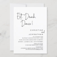 Eat, Drink, Dance, Wedding Elopement Celebration