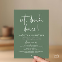 Eat, Drink, Dance, Wedding Elopement Dinner Party