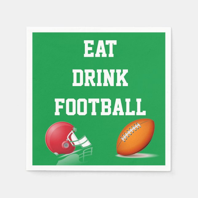 Eat Drink Football Napkins (Front)
