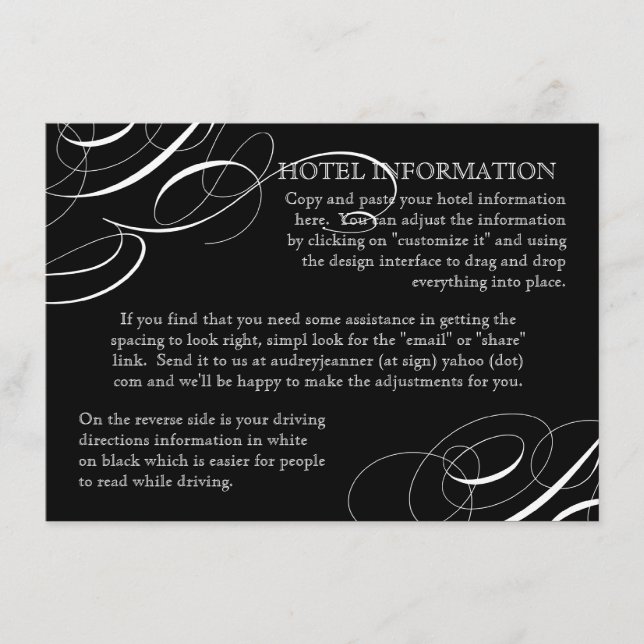 Eat, Drink Get Married Calligraphy Swirl Invites (Front)