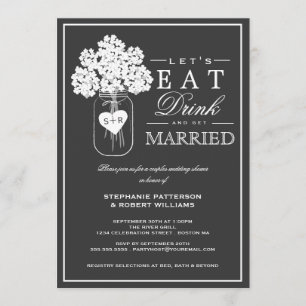 Eat Drink & Get Married Couples Shower Invitation