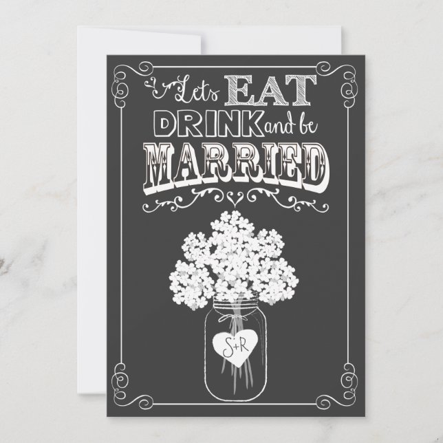 Eat Drink & Get Married Couples Shower Invitation (Front)