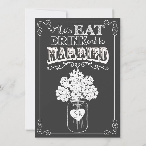Eat Drink  Get Married Couples Shower Invitation