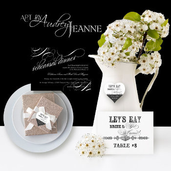 Eat  Drink Get Married Rehearsal Dinner Invites by AudreyJeanne at Zazzle