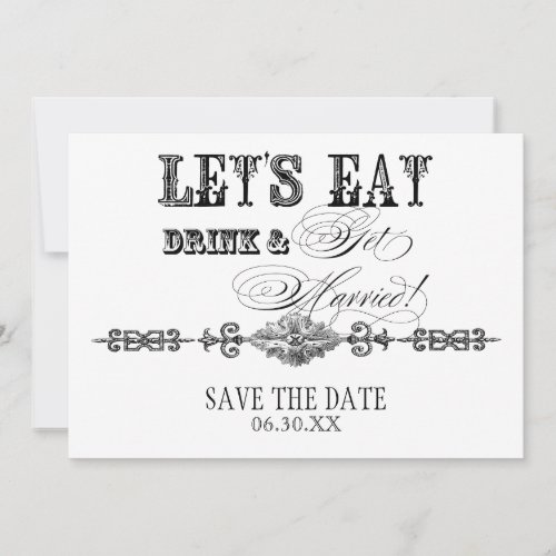 Eat Drink Get Married Save the Date Announcements
