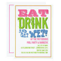 Eat, Drink & Get Wet at a Pool Party & BBQ Card