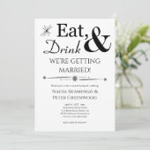 Eat Drink Getting Married Casual Backyard Wedding Invitation (Standing Front)