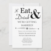 Eat Drink Getting Married Casual Backyard Wedding Invitation (Front)