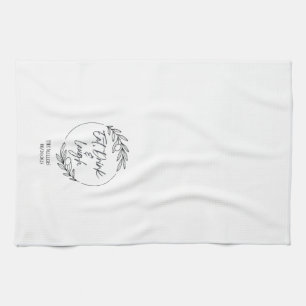 Eat, Drink & Laugh Custom Name Kitchen Towel