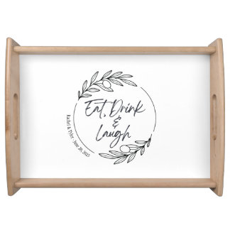 Eat, Drink & Laugh Custom Name Serving Tray