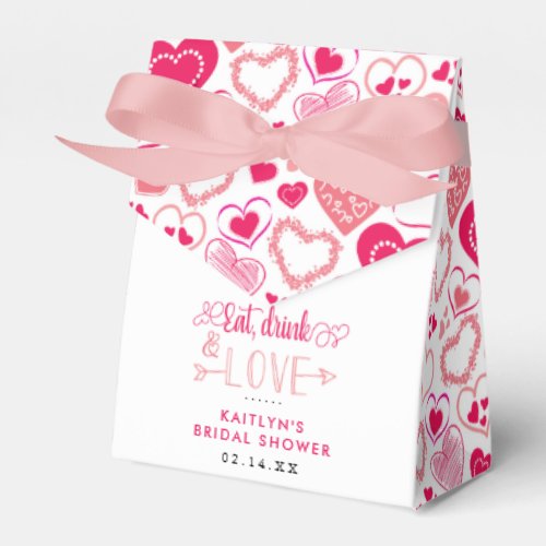 Eat Drink  Love Valentines Day Bridal Shower Favor Boxes