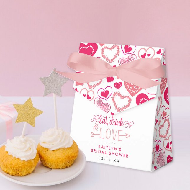 "Eat, Drink & Love" Valentine's Day Bridal Shower Favor Boxes (Creator Uploaded)