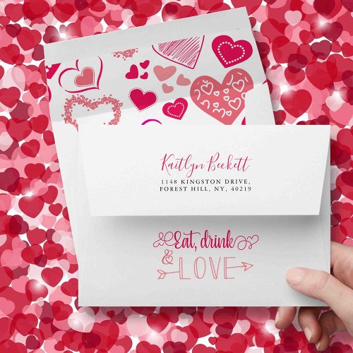 Eat Drink  Love Valentines Day Envelope