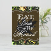 Eat Drink Married Hunting Camo Wedding Invitations (Standing Front)