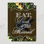 Eat Drink Married Hunting Camo Wedding Invitations (Front/Back)