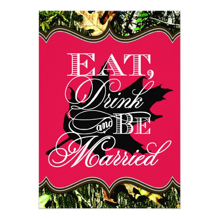 Eat Drink Married Hunting Camo Wedding Invitations