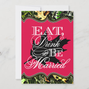 Eat Drink Married Hunting Camo Wedding Invitations