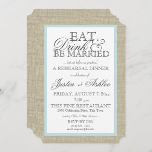 Eat Drink Married Rehearsal Dinner Invitation