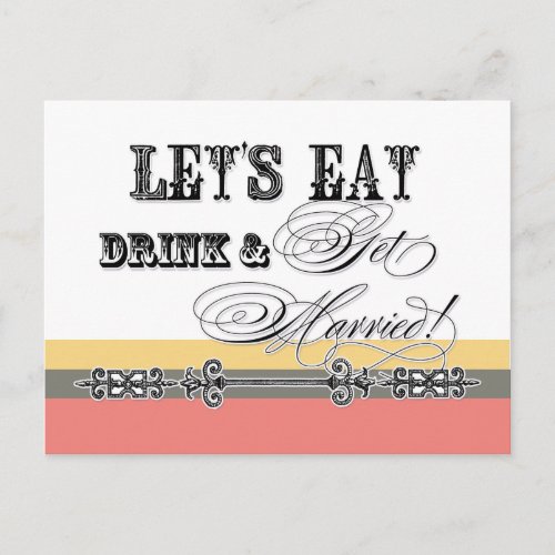 Eat Drink n Get Married be my Bridesmaid Invite