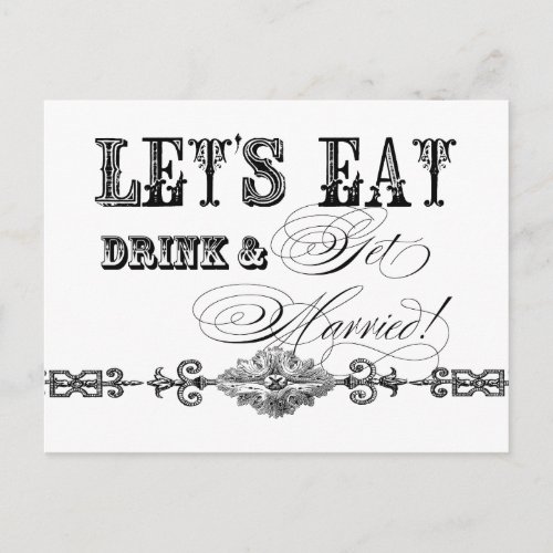 Eat Drink n Get Married Bridal Shower Invitation