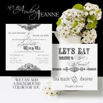 Eat  Drink N Get Married Couples Shower Invitation by AudreyJeanne at Zazzle