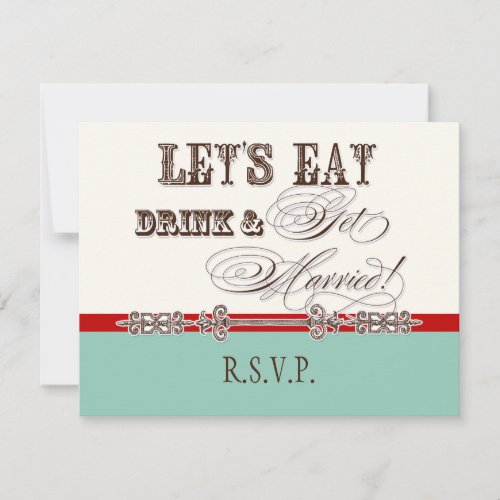Eat Drink n Get Married Formal RSVP Response Card