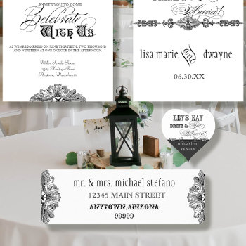 Eat  Drink N Get Married Matching Address Labels by AudreyJeanne at Zazzle