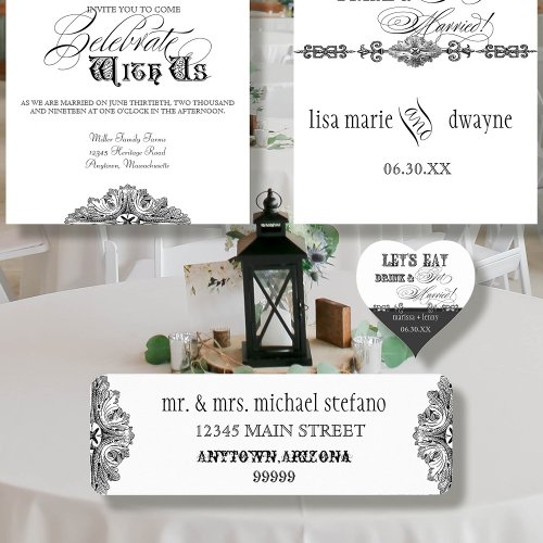 Eat Drink n Get Married Matching Address Labels
