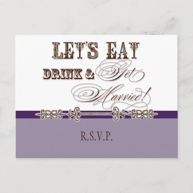 Eat, Drink n Get Married, RSVP Response Postcard (Front)