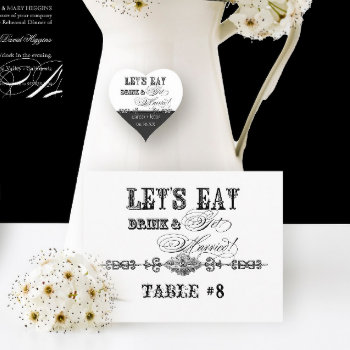 Eat  Drink N Get Married  Table Number Postcards by AudreyJeanne at Zazzle