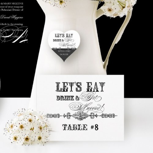Eat Drink n Get Married Table Number Postcards
