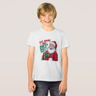 Eat Drink Nap whats Diet, funny Santa Tri-Blend Shirt