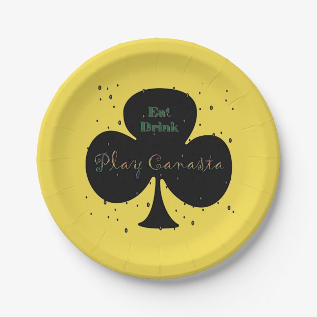 Eat Drink Play Canasta Paper Plates (Front)