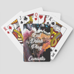 Eat, Drink, Play Canasta Poker Cards