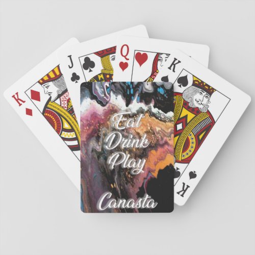 Eat Drink Play Canasta Poker Cards